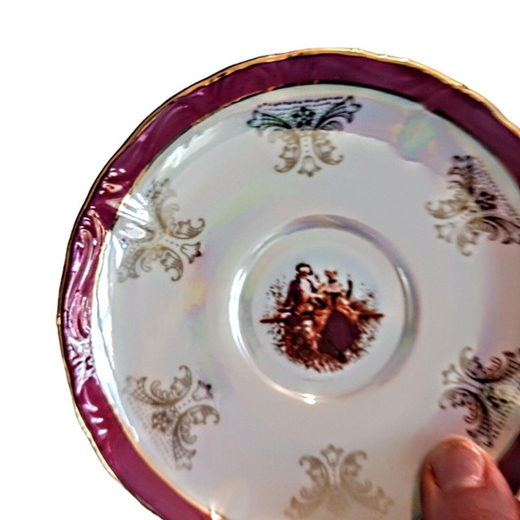 GNA Fine Porcelain SAUCER for Tea Cup 24k Gold Iridescent Victorian Replacement - Picture 2 of 12